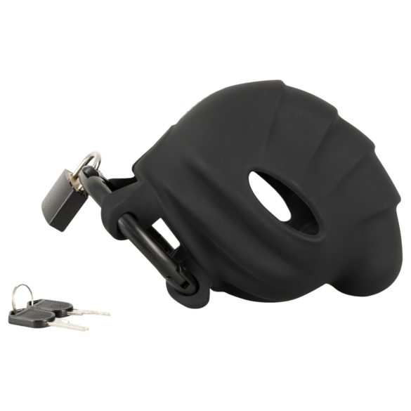 Black Velvets - cage pénis et testicules - silicone noir