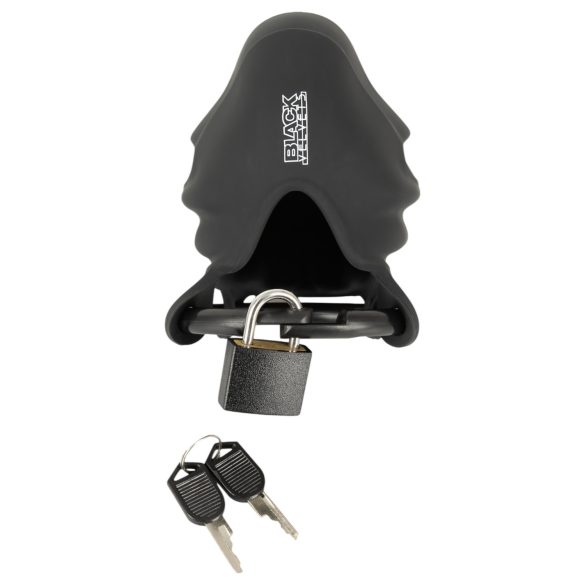 Black Velvets - cage pénis et testicules - silicone noir