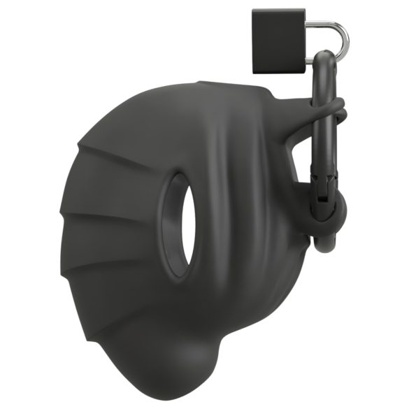 Black Velvets - cage pénis et testicules - silicone noir