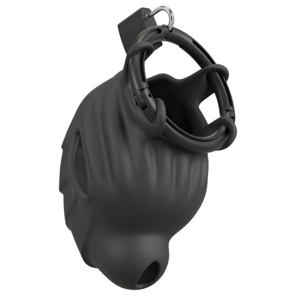 Black Velvets - cage pénis et testicules - silicone noir