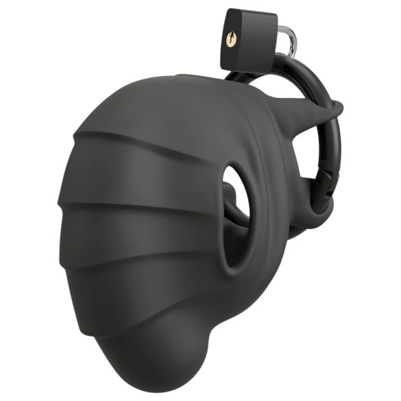 Black Velvets - cage pénis et testicules - silicone noir