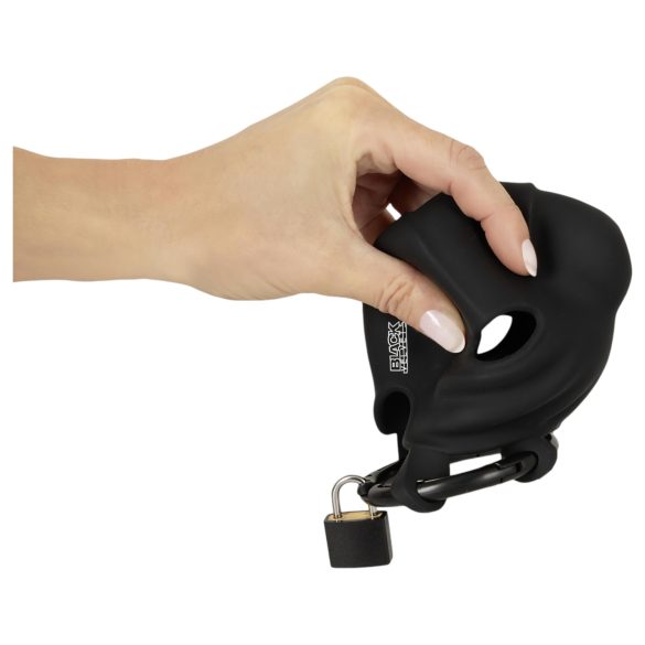 Black Velvets - cage pénis et testicules - silicone noir