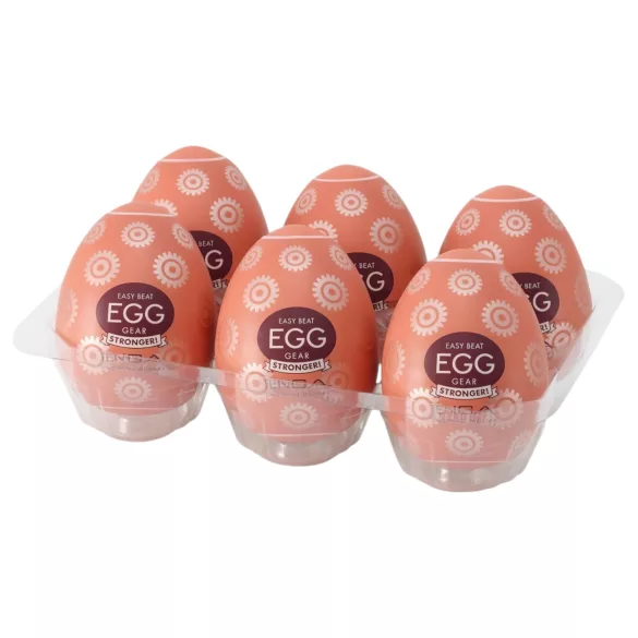 TENGA Egg Gear Stronger - masturbateur œuf texturé - lot de 6