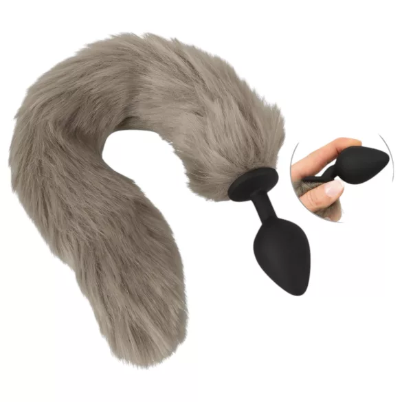 You2Toys - plug anal en silicone avec queue - gris
