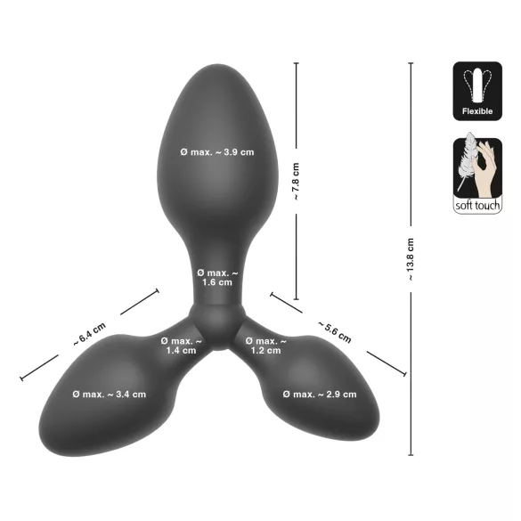 Black Velvets - plug anal triple stimulation - silicone noir