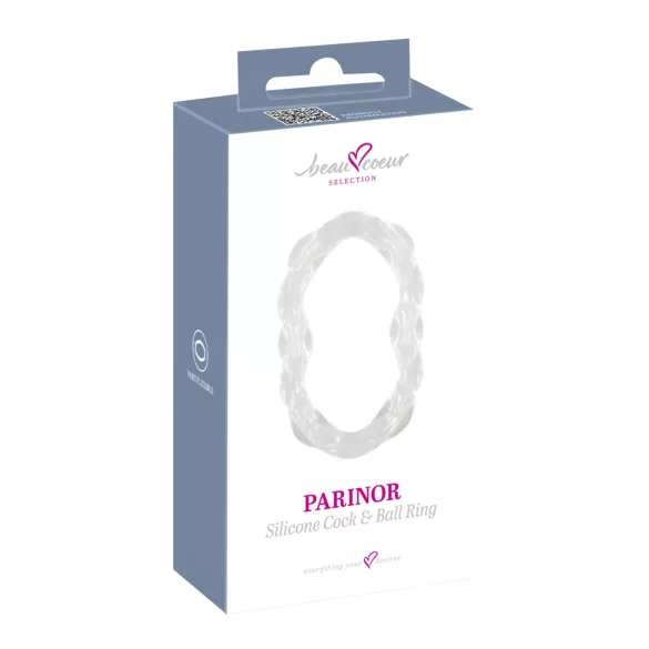 Beau Coeur Parinor - anneau pénis et testicules - silicone transparent