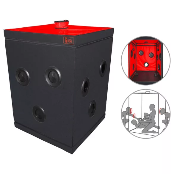 Secretdome - Cabine de sexe BDSM avec ouvertures (noir)