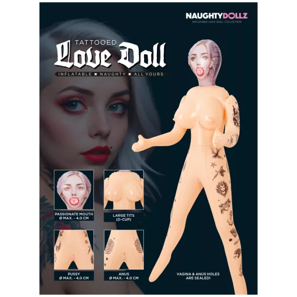 You2Toys - poupée sexuelle gonflable tatouée
