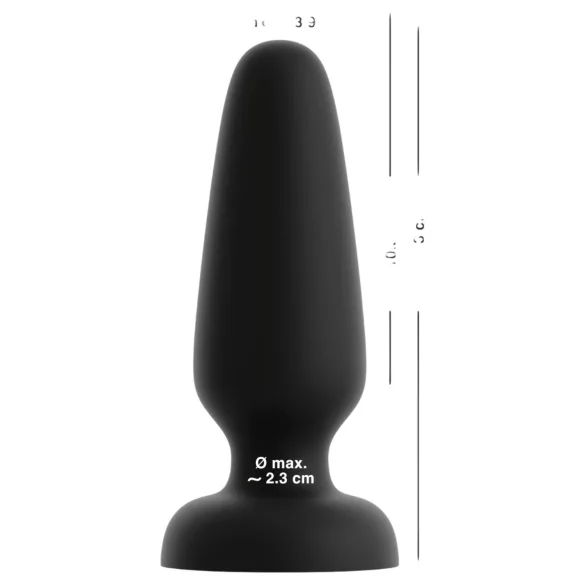 Black Velvets - plug anal en silicone avec ventouse (noir) - L