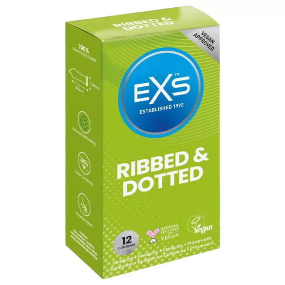 EXS - Préservatifs nervurés et perlés - texture stimulante - boîte de 12