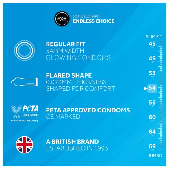 EXS - préservatif phosphorescent - étui de 3