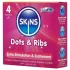 Skins - préservatif nervuré et à picots - 4 pièces