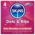 Skins - préservatif nervuré et à picots - 4 pièces