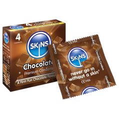 Skins - préservatif goût chocolat - lot de 4