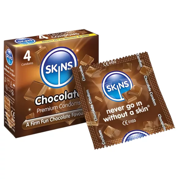 Skins - préservatif goût chocolat - lot de 4