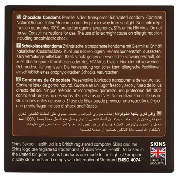 Skins - préservatif goût chocolat - lot de 4