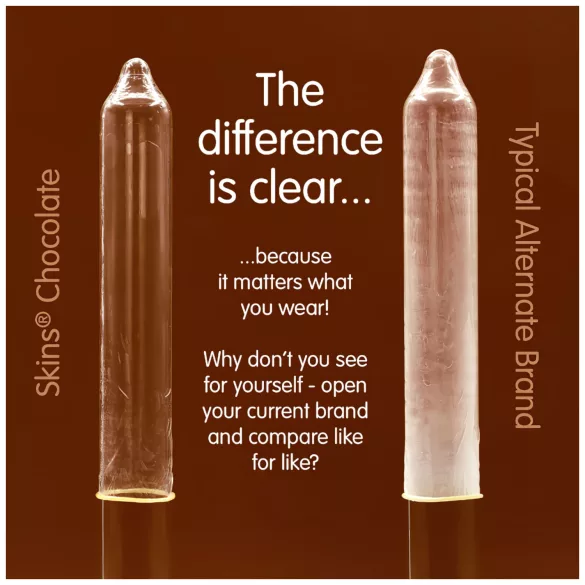 Skins - préservatif goût chocolat - 8 pièces