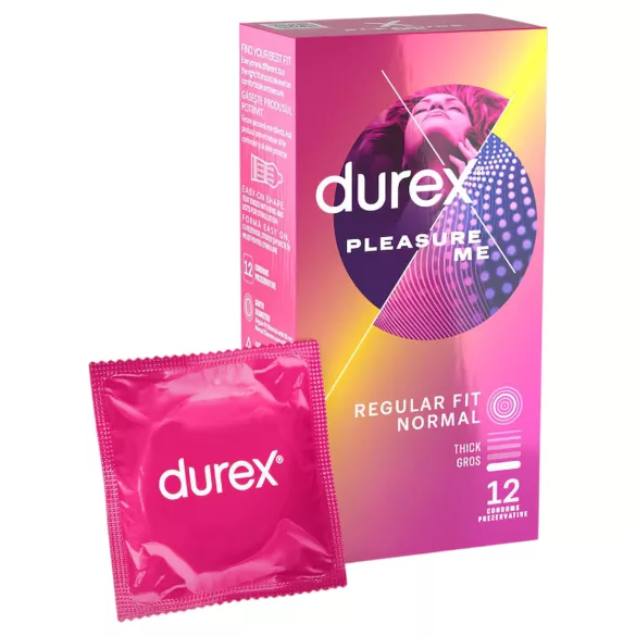 Durex Pleasure Me - préservatif nervuré et à picots - 12 unités