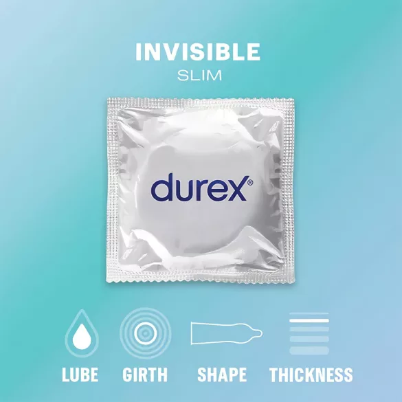 Durex Invisible Slim - préservatif ultra fin - boîte de 10