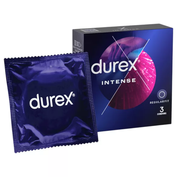 Durex Intense - préservatifs nervurés et à picots - 3 unités