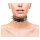 Rouge - collier tour de cou cuir véritable clouté - noir