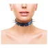 Rouge - collier tour de cou cuir véritable clouté - noir