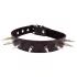 Rouge - collier tour de cou cuir véritable clouté - noir
