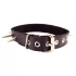 Rouge - collier tour de cou cuir véritable clouté - noir