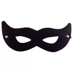 Rouge - masque pour les yeux ouvert - cuir véritable - noir