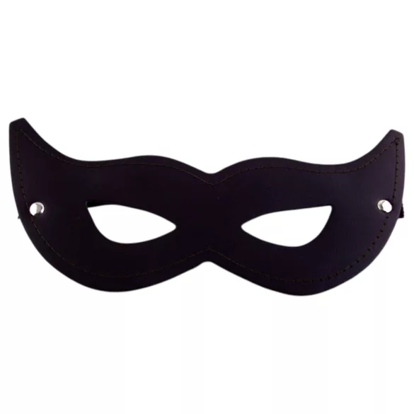 Rouge - masque pour les yeux ouvert - cuir véritable - noir