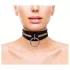 Rouge - collier de cou en cuir véritable - noir