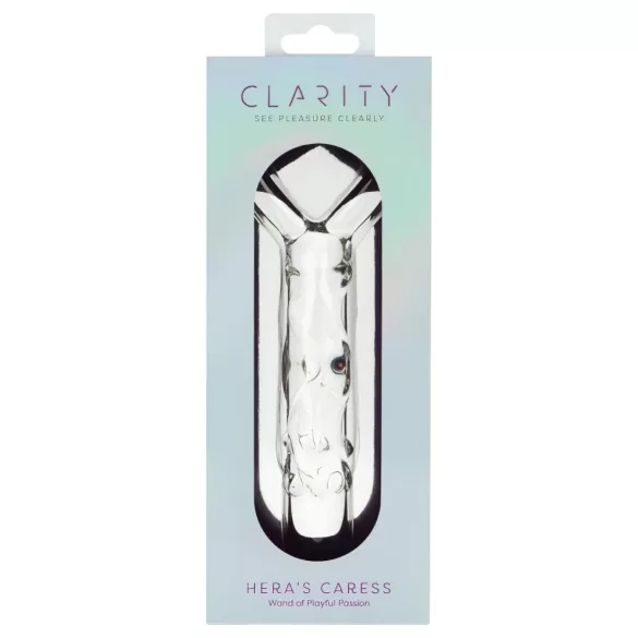 Clarity - gode en verre poignée cœur - transparent