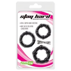   Lonely Stay Hard - set de cockrings - silicone noir - 3 pièces
