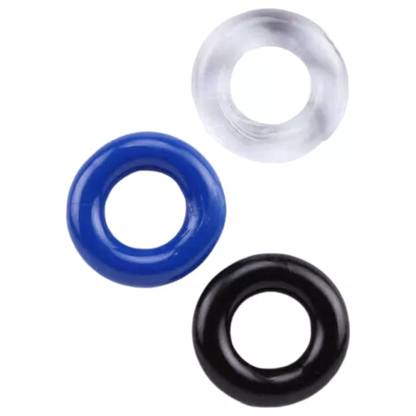Lonely Stay Hard - set anneaux pénis - silicone coloré - 3 pièces