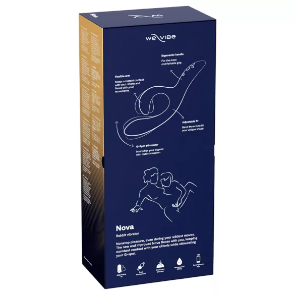 We-Vibe Nova 2 - vibromasseur rabbit connecté rechargeable - silicone bleu