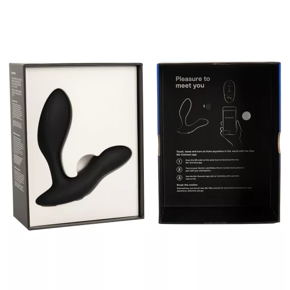 We-Vibe Vector+ - plug anal vibrant connecté rechargeable - silicone noir