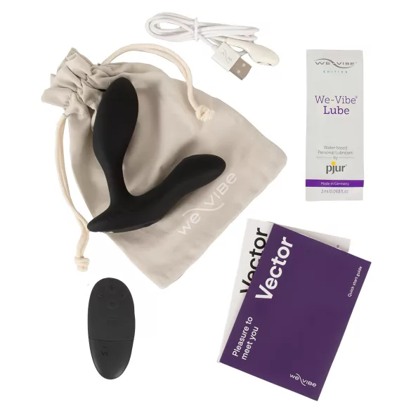 We-Vibe Vector+ - plug anal vibrant connecté rechargeable - silicone noir