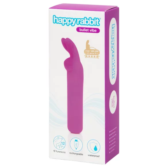 Happyrabbit - mini vibromasseur bullet oreilles de lapin - rechargeable violet