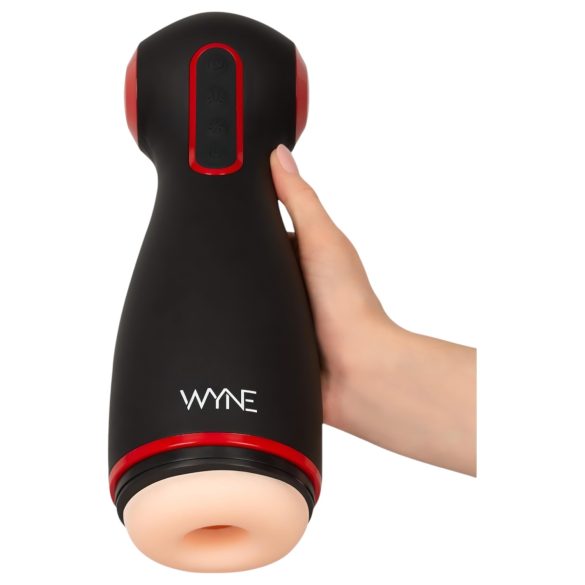 WYNE 06 - masturbateur vibrant et succion rechargeable - silicone noir