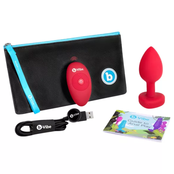 b-vibe heart - vibromasseur anal, sans fil, rechargeable (rouge)