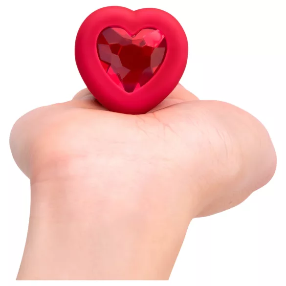 b-vibe heart - vibromasseur anal, sans fil, rechargeable (rouge)