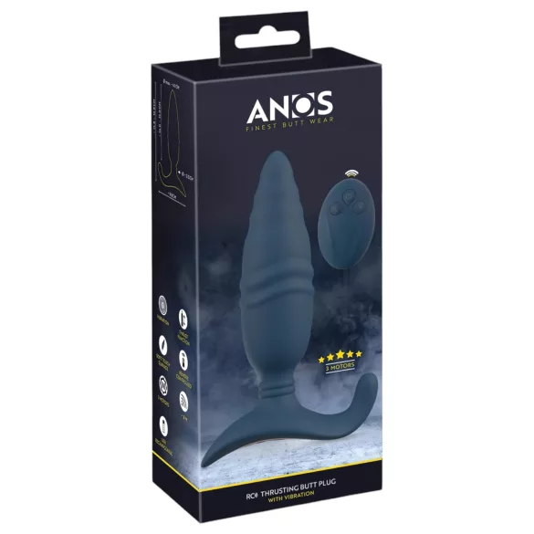ANOS - plug anal vibrant télécommandé - propulsion - silicone bleu
