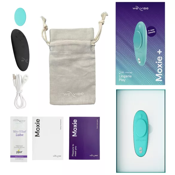 We-Vibe Moxie+ - stimulateur clitoridien connecté avec télécommande (turquoise)
