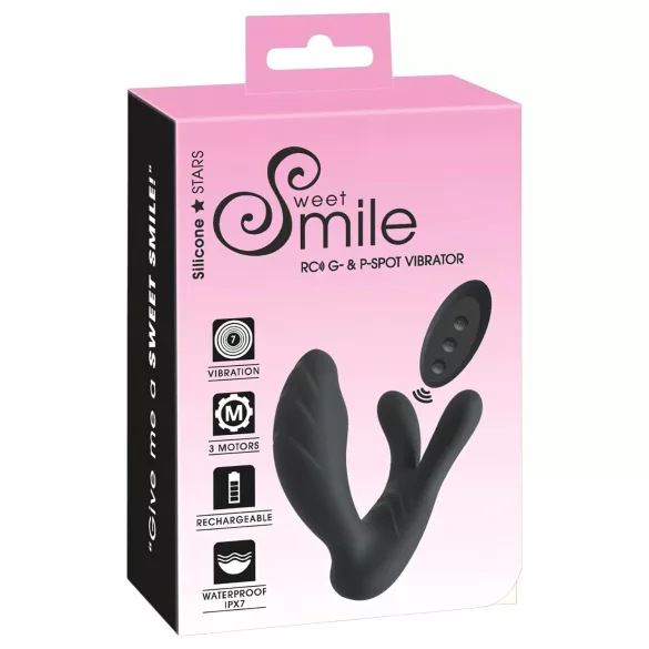 Smile - Vibro-masseur point G et prostate - télécommande - silicone noir