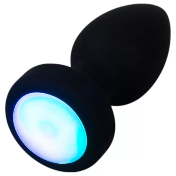 ANOS - plug anal vibrant lumineux - silicone noir