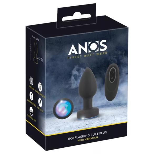 ANOS - plug anal vibrant lumineux - silicone noir