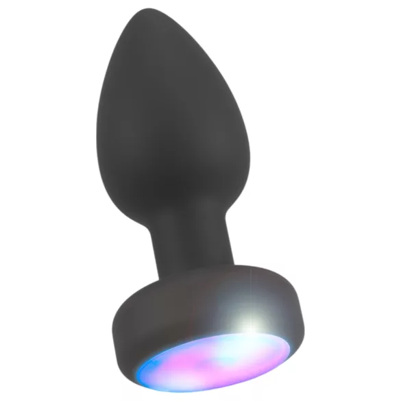ANOS - plug anal vibrant lumineux - silicone noir