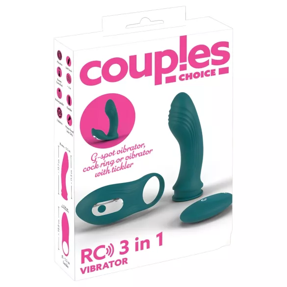 Couples Choice - Vibromasseur 3 en 1 pour couples - silicone turquoise