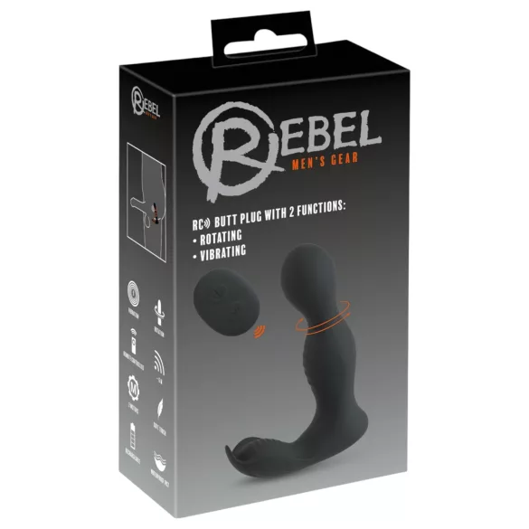 Rebel - vibromasseur prostate télécommandé 2 en 1 - silicone noir