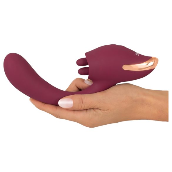 Javida - vibromasseur 2en1 langue stimulante - silicone rouge